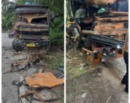 “Laga Kambing”, Sopir Truk Mistsubihi Fuso Tewas Usai Hantam Dump Truk