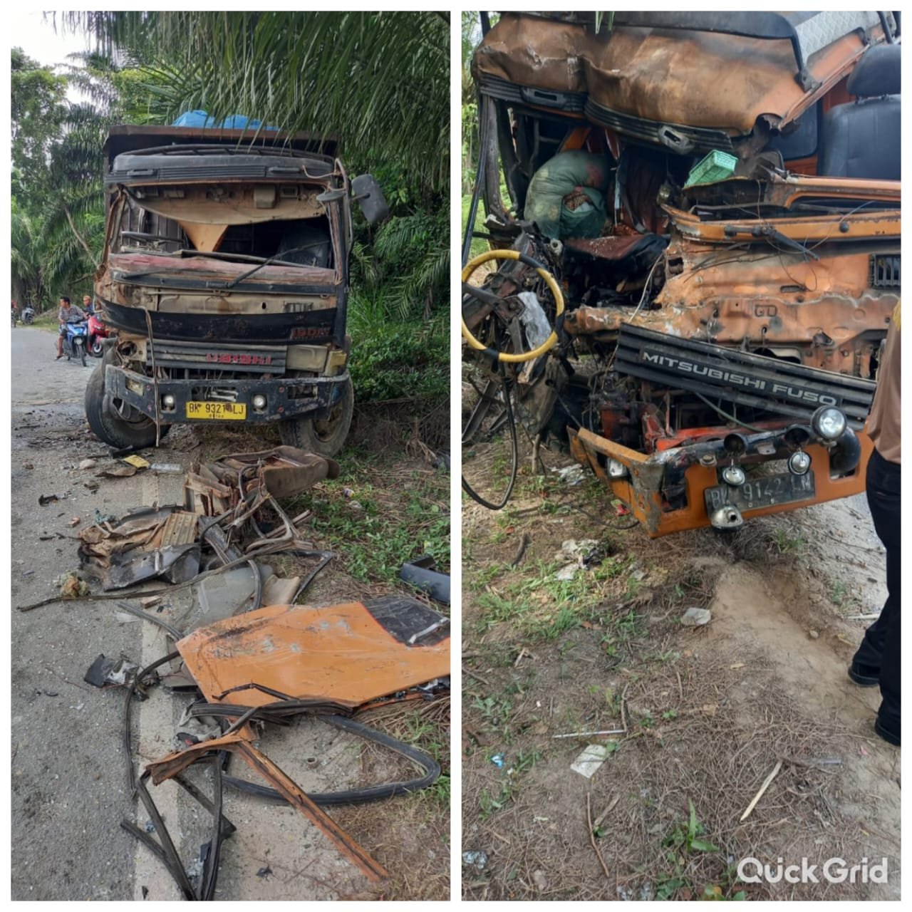 "Laga Kambing", Sopir Truk Mistsubihi Fuso Tewas Usai Hantam Dump Truk "Laga Kambing", Sopir Truk Mistsubihi Fuso Tewas Usai Hantam Dump Truk