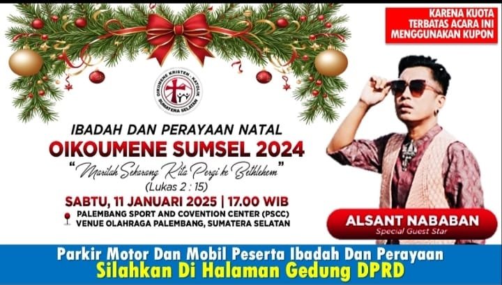 Alsant Nababan Semarakkan Natal Oikumene Sumsel 2024 di PSCC