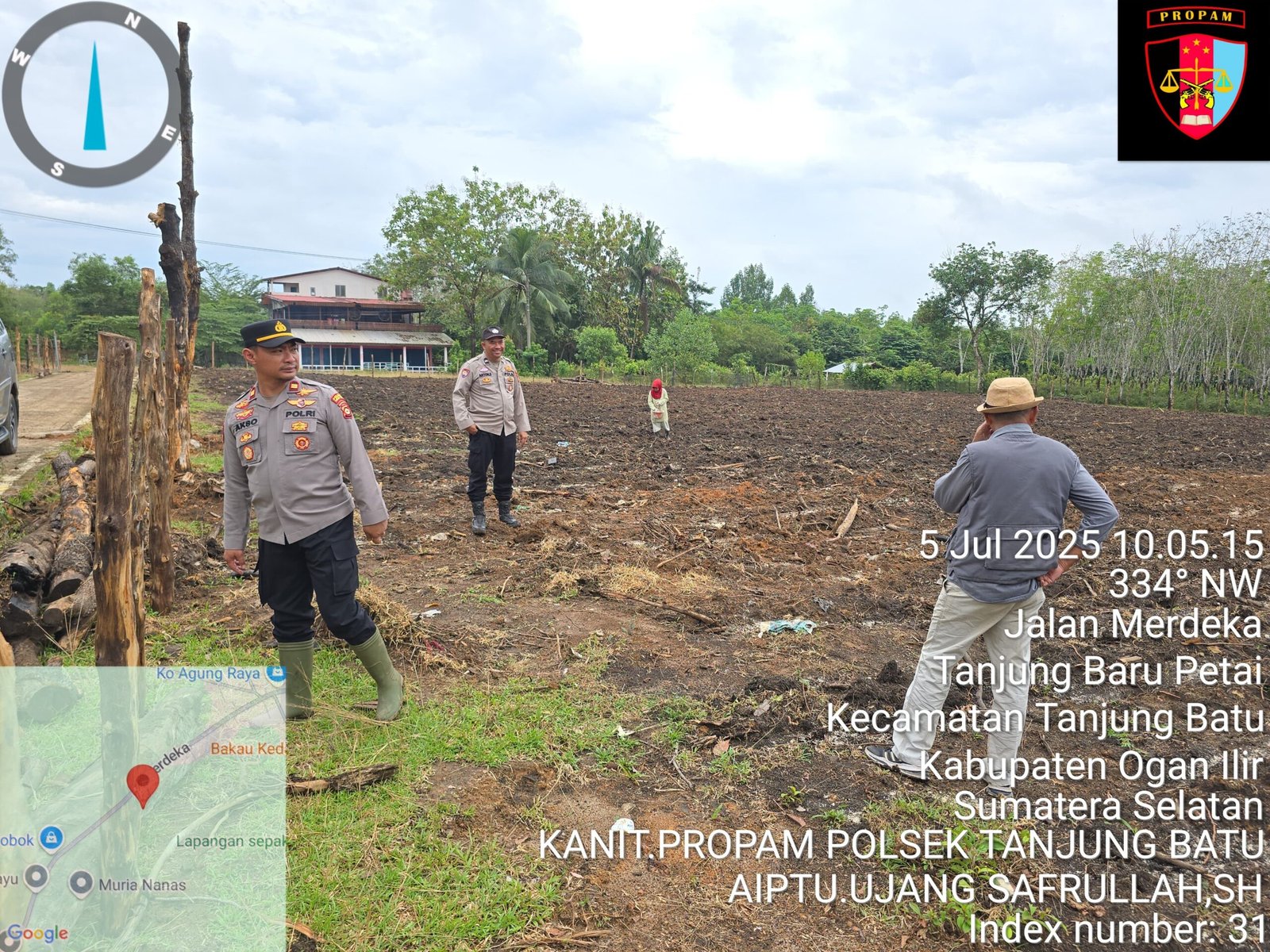Kapolsek Tanjung Batu Ogan Ilir Tinjau Kesiapan Lahan Penanaman Jagung Serentak di Desa Tanjung Batu Seberang Kapolsek Tanjung Batu Ogan Ilir Tinjau Kesiapan Lahan Penanaman Jagung Serentak di Desa Tanjung Batu Seberang