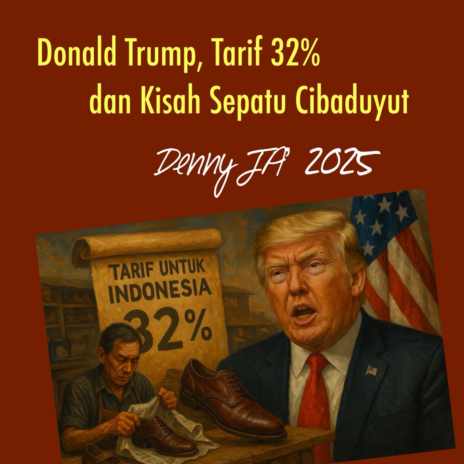 DONALD TRUMP, TARIF 32 PERSEN DAN KISAH SEPATU CIBADUYUT DONALD TRUMP, TARIF 32 PERSEN DAN KISAH SEPATU CIBADUYUT
