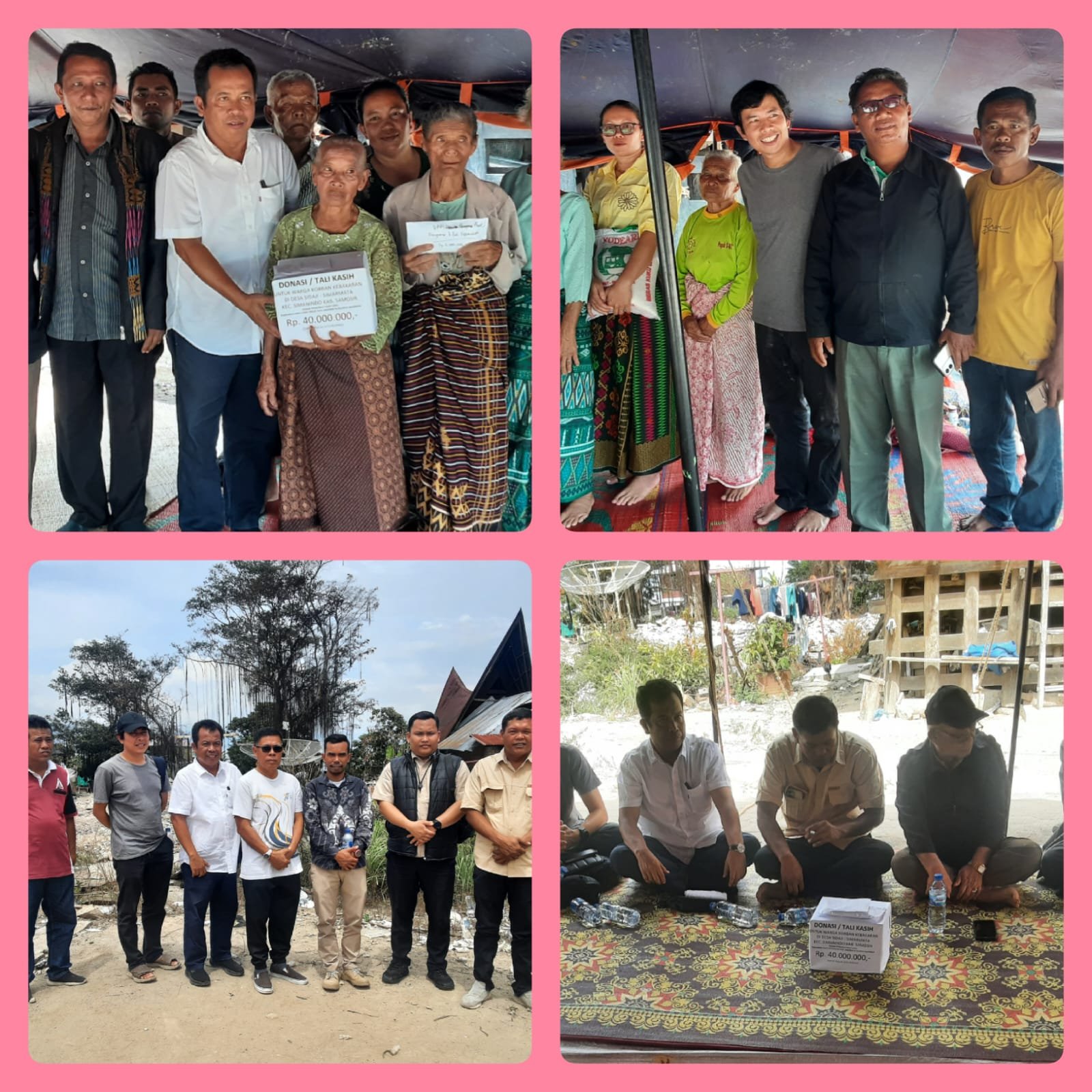 DPP Punguan Simataraja Raja Simarmata Serahkan Tali Asih ke 8 Keluarga Korban Musibah Kebakaran di Sidaji Desa Simarmata DPP Punguan Simataraja Raja Simarmata Serahkan Tali Asih ke 8 Keluarga Korban Musibah Kebakaran di Sidaji Desa Simarmata