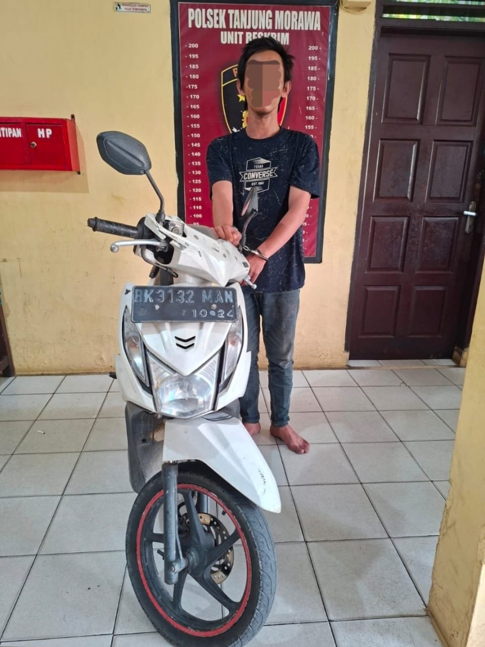 Polsek Tanjung Morawa Amankan Pelaku Curanmor Dan Barang Bukti 