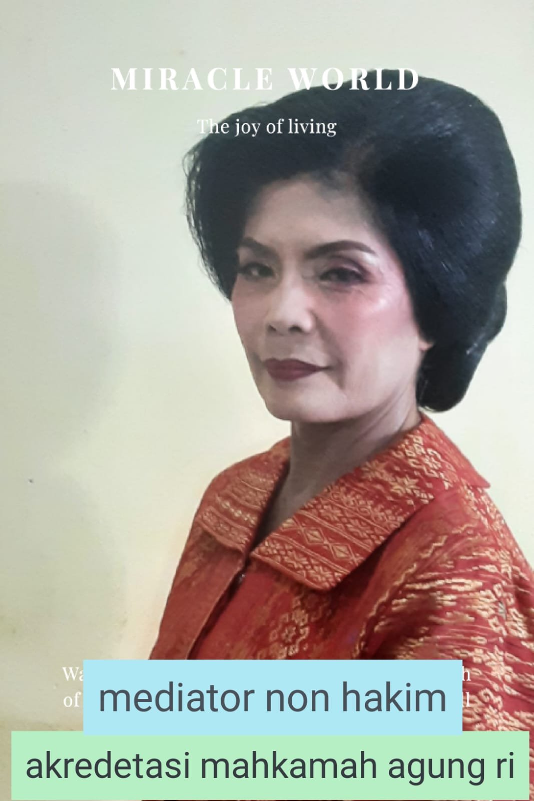 Dr drh R Wendeilyna S MSi CMed, Damai itu Indah. Selesaikan Sengketa Bersama Mediator Non Hakim Bersertifikat Dr drh R Wendeilyna S MSi CMed, Damai itu Indah. Selesaikan Sengketa Bersama Mediator Non Hakim Bersertifikat