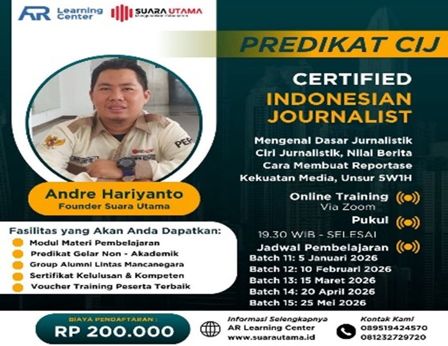Pelaksanaan Pelatihan Jurnalis Batch 14 berSertifikat Certified Indonesian Journalist