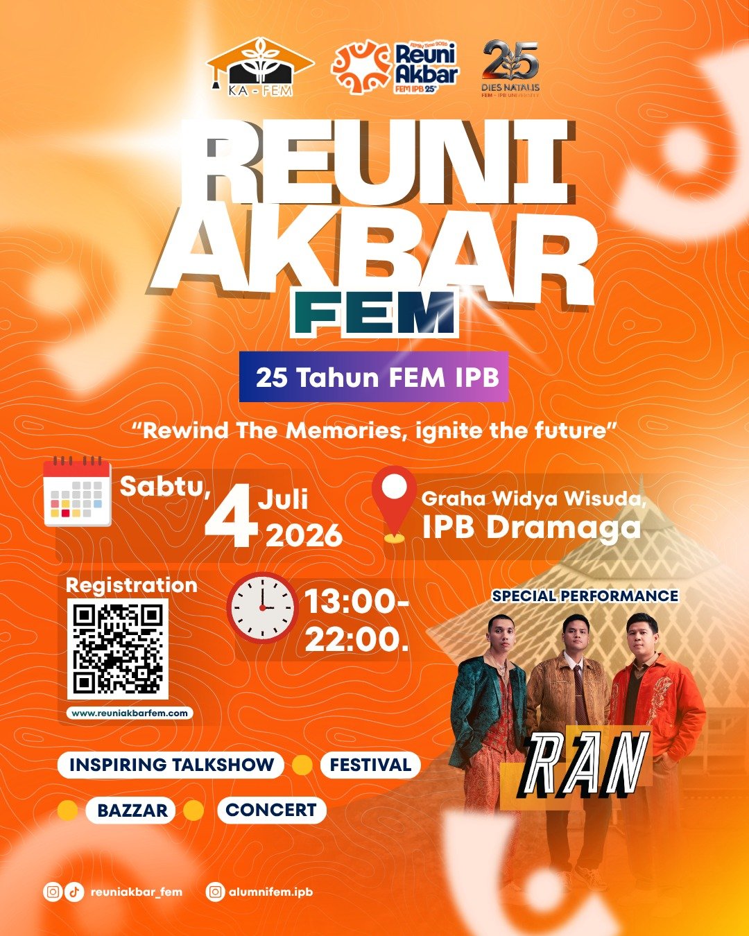 Ribuan Alumni FEM IPB Akan Berkumpul dalam Reuni Akbar 2026, Hadirkan Forum Inspiratif hingga Penampilan RAN