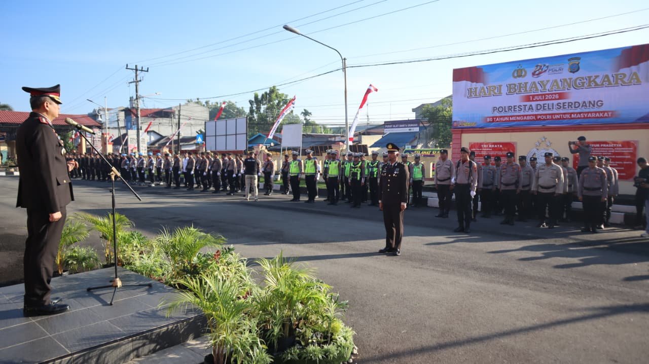 Polresta Deli Serdang Gelar Upacara Peringatan Serta Syukuran Hari Bhayangkara Ke-80, Teguhkan Komitmen Polri Untuk Masyarakat Polresta Deli Serdang Gelar Upacara Peringatan Serta Syukuran Hari Bhayangkara Ke-80, Teguhkan Komitmen Polri Untuk Masyarakat