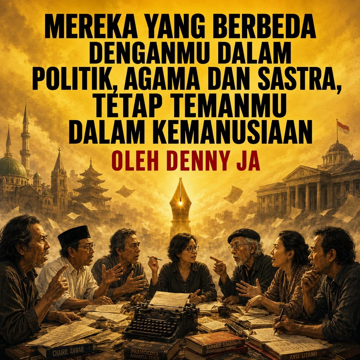 MEREKA YANG BERBEDA DENGANMU DALAM POLITIK, AGAMA DAN SASTRA, TETAP TEMANMU DALAM KEMANUSIAAN