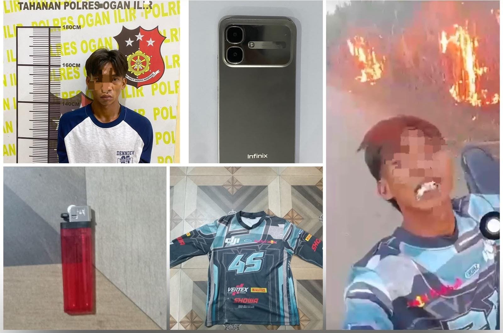 Seorang Pemuda Diamankan Polres Ogan Ilir Usai Bakar Lahan Tebu, Diduga Sakit Hati Tak Diterima Kerja