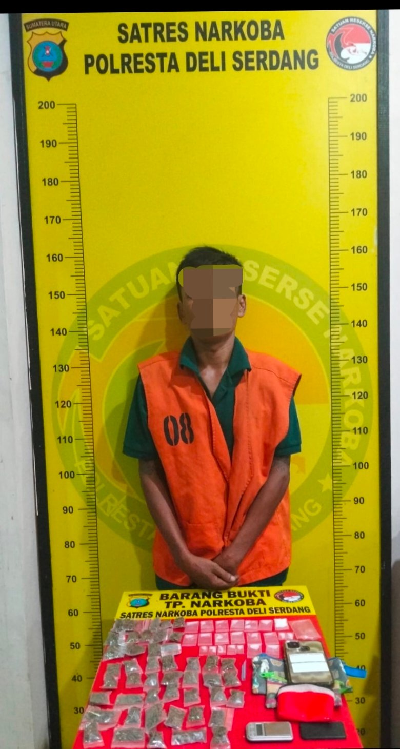 Satres Narkoba Polresta Deli Serdang Tangkap Bandar Narkoba Sekaligus Sita 21 Paket Sabu dan 46 Paket Ganja