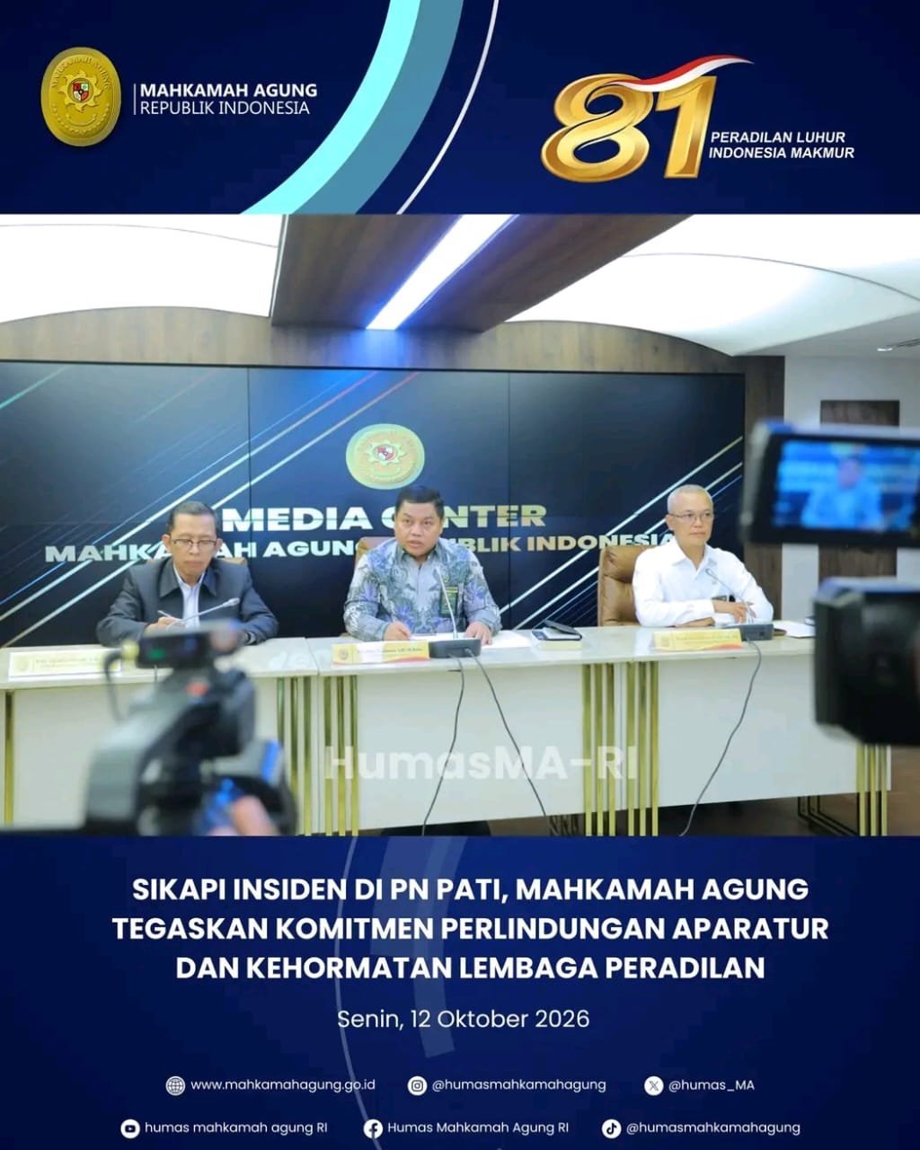 MA Tegaskan Tak Ada Toleransi terhadap Intimidasi Hakim, Insiden Penyiraman di PN Pati Jadi Sorotan