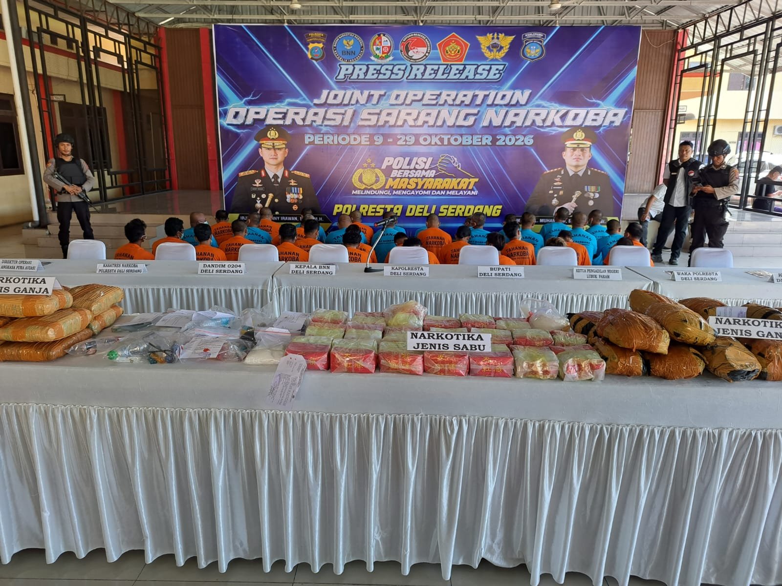 Operasi Sarang Narkoba, 12 Bandar, 9 Pengedar dan 36 Pengguna Diamankan Satres Narkoba Polresta Deli Serdang