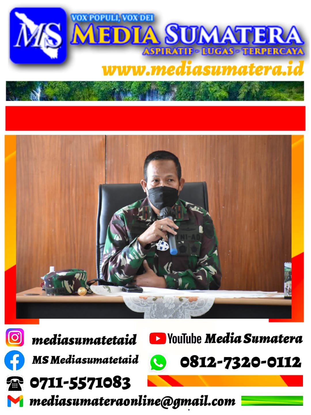 Danrem 044/Gapo Ikuti Kegiatan Penandatanganan Perjanjian Kerjasama Optimasi Lahan Rawa Kabupaten Banyuasin dan OKU Timur