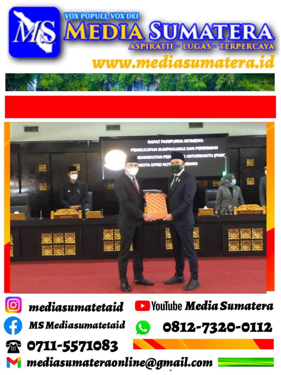 Ketua DPRD Kota Palembang Lantik Dan Pengambilan Sumpah Muhammad Arfani PAW H. Endar Himawan Sisa Masa Bakti 2019-2024 Ketua DPRD Kota Palembang Lantik Dan Pengambilan Sumpah Muhammad Arfani PAW H. Endar Himawan Sisa Masa Bakti 2019-2024