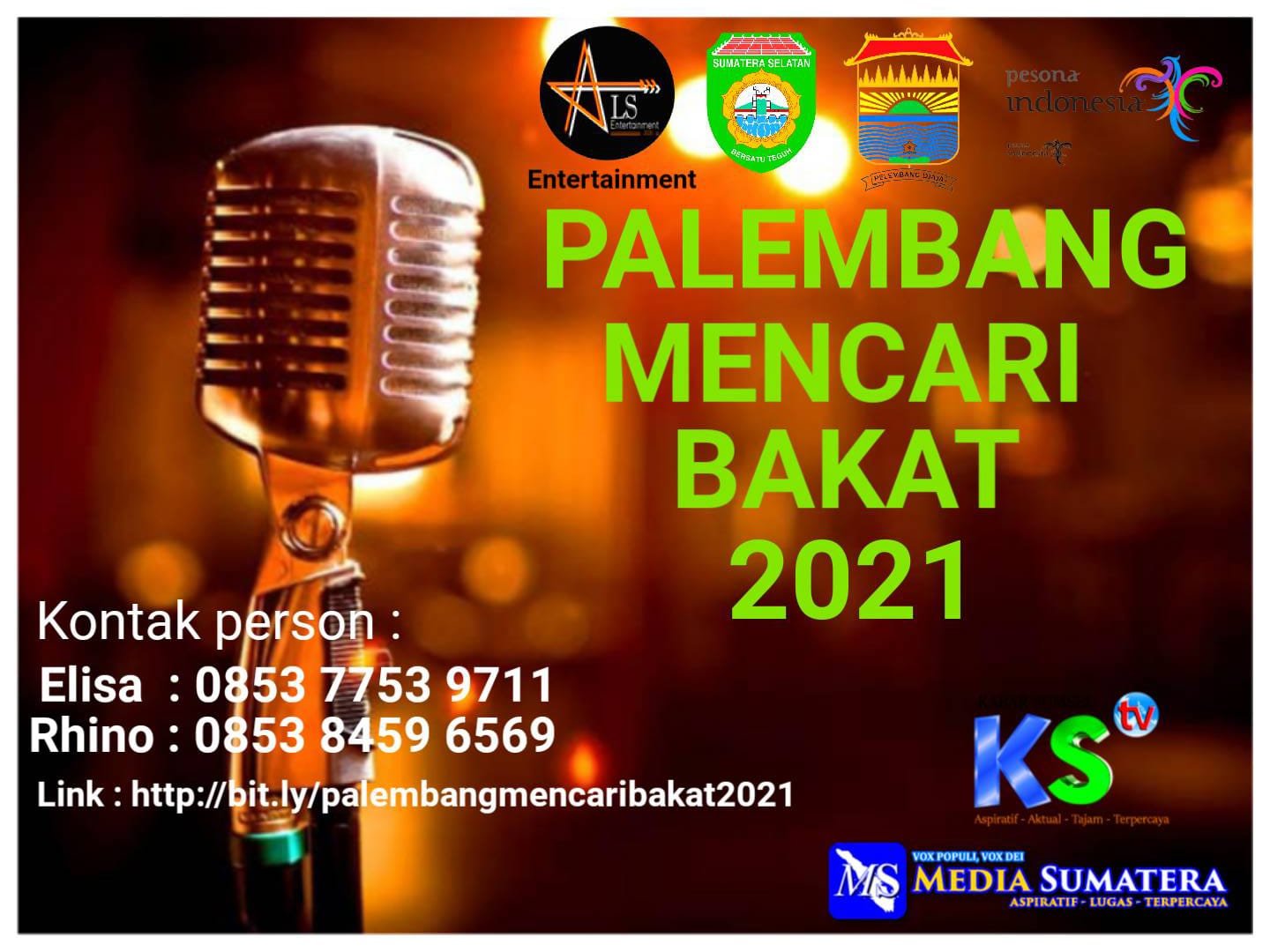 ALS Entertainment Gelar Ajang Palembang Pencarian Bakat 2021, Begini Cara Pendaftarannya ALS Entertainment Gelar Ajang Palembang Pencarian Bakat 2021, Begini Cara Pendaftarannya