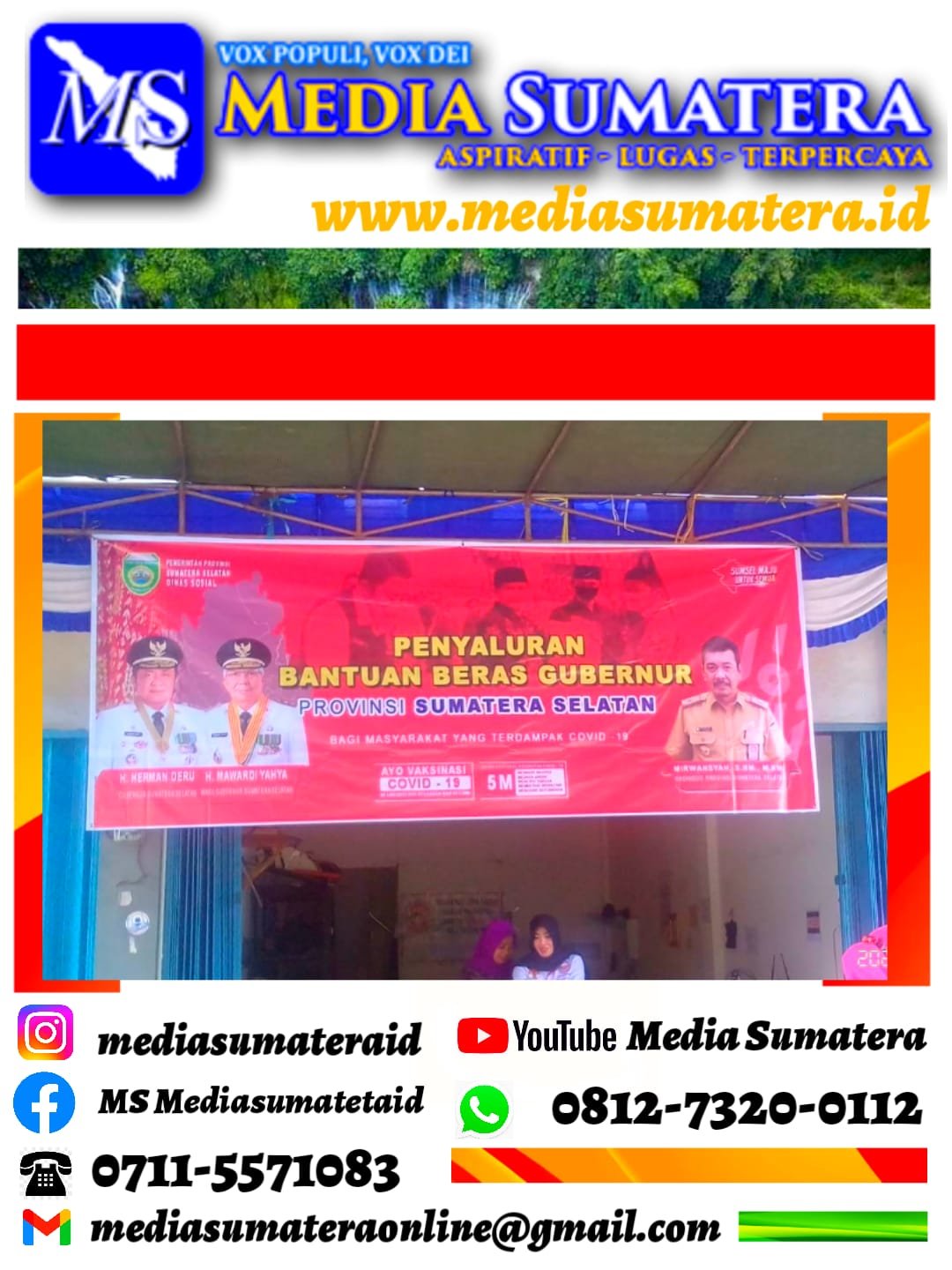 Pemprov Sumsel Melalui Dinas Sosial Beri Bantuan Ke DPD JPKP Untuk Kemudian Disalurkan kepada Masyarakat Yang Tedampak Pandemi Covid-19