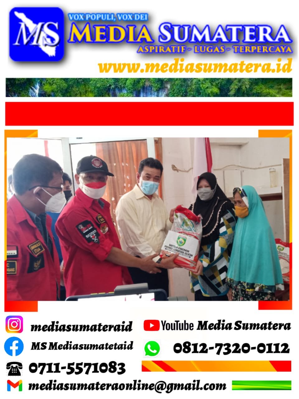 Pemprov Sumsel Melalui Dinas Sosial Serahkan Bantuan Sosial Kepada DPD Pemuda Batak Bersatu Sumsel Sebanyak 5 Ton 380 Kg Beras Untuk Disalurkan Ke Masyarakat yang Membutuhkan Pemprov Sumsel Melalui Dinas Sosial Serahkan Bantuan Sosial Kepada DPD Pemuda Batak Bersatu Sumsel Sebanyak 5 Ton 380 Kg Beras Untuk Disalurkan Ke Masyarakat yang Membutuhkan