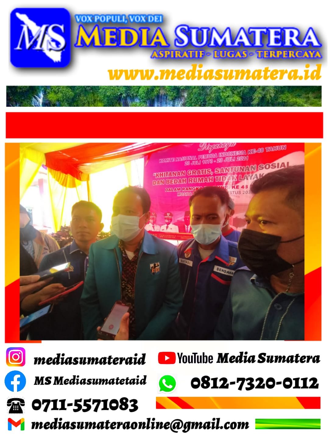 Bupati Banyuasin H. Askolani Jasi SH., MH dan Ketua DPD KNPI Banyuasin Ismail Fahmi S. Sh Apresiasi Giat Sosial Bedah Rumah Oleh PK KNPI Muara Padang Bupati Banyuasin H. Askolani Jasi SH., MH dan Ketua DPD KNPI Banyuasin Ismail Fahmi S. Sh Apresiasi Giat Sosial Bedah Rumah Oleh PK KNPI Muara Padang