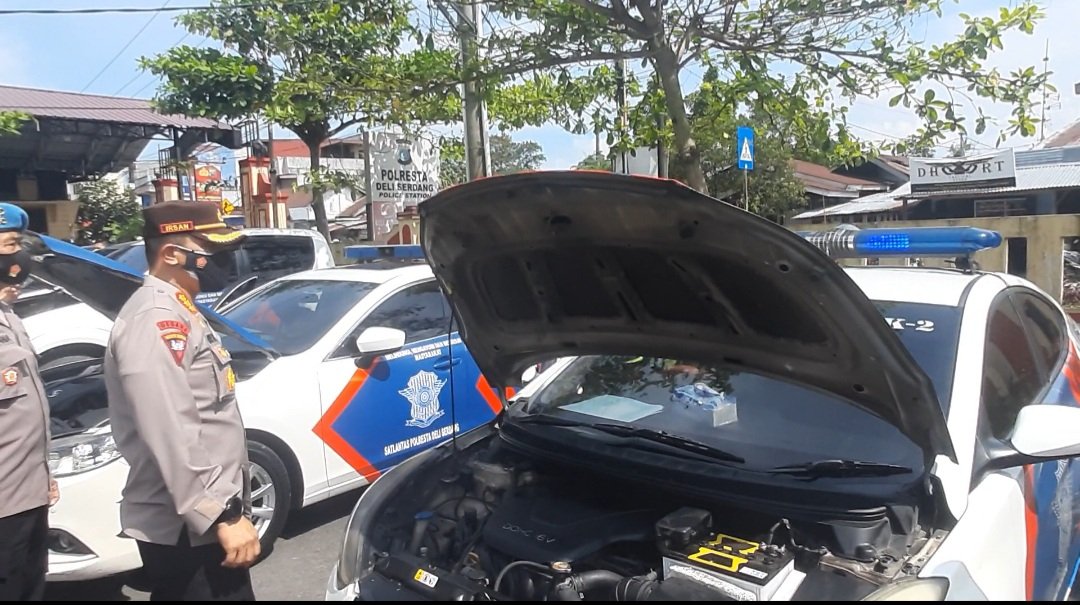 Polresta Deli Serdang Periksa Semua Kenderaan Dinas Bermotor Personil Polresta Deli Serdang Periksa Semua Kenderaan Dinas Bermotor Personil