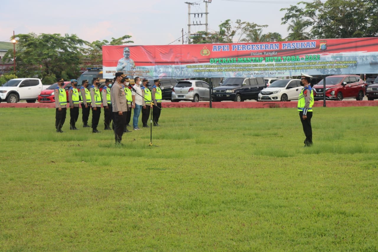 Polresta Deli Sedang Gelar Apel Serpas Pos Pam, Pos Yan Operasi Ketupat Toba Tahun 2022
