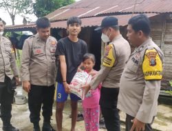 Polsek Tanjung Morawa Berikan Bansos, Ringankan Ekonomi Masyarakat Terdampak Kenaikan BBM