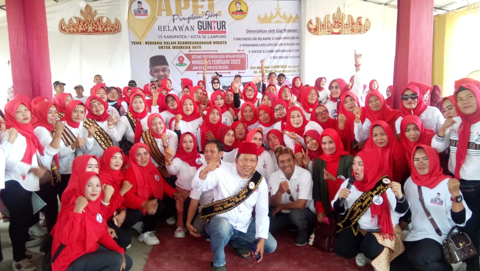 500 Warga dan 15 Pengurus Se-Lampung, Deklarasi Relawan Ganjar untuk Rakyat (GUNTUR) Berlangsung Meriah