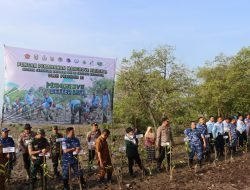 TNI – Polresta Deli Serdang Ikuti Vidcon Dan Penanaman Mangrove Serentak