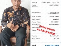 Di Duga Ketua Forum Kades Kabupaten OI,Bekingi Yongki