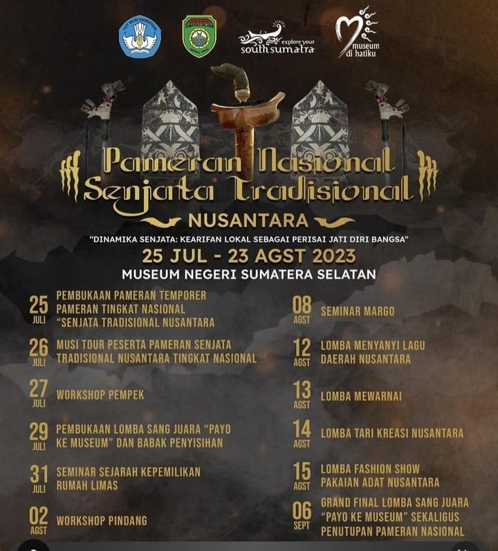 Museum Negeri Sumsel Adakan Pameran Nasional Senjata Tradisional, Tumbuhkan Rasa Cinta Terhadap Budaya