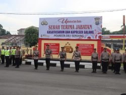 Kapolresta Deli Serdang Pimpin Sertijab Kasat Reskrim Dan Kapolsek Galang