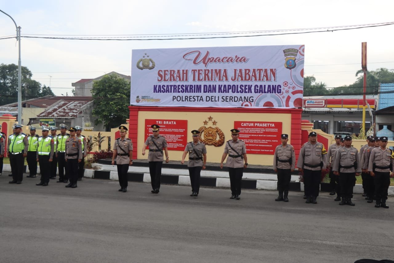 Kapolresta Deli Serdang Pimpin Sertijab Kasat Reskrim Dan Kapolsek Galang
