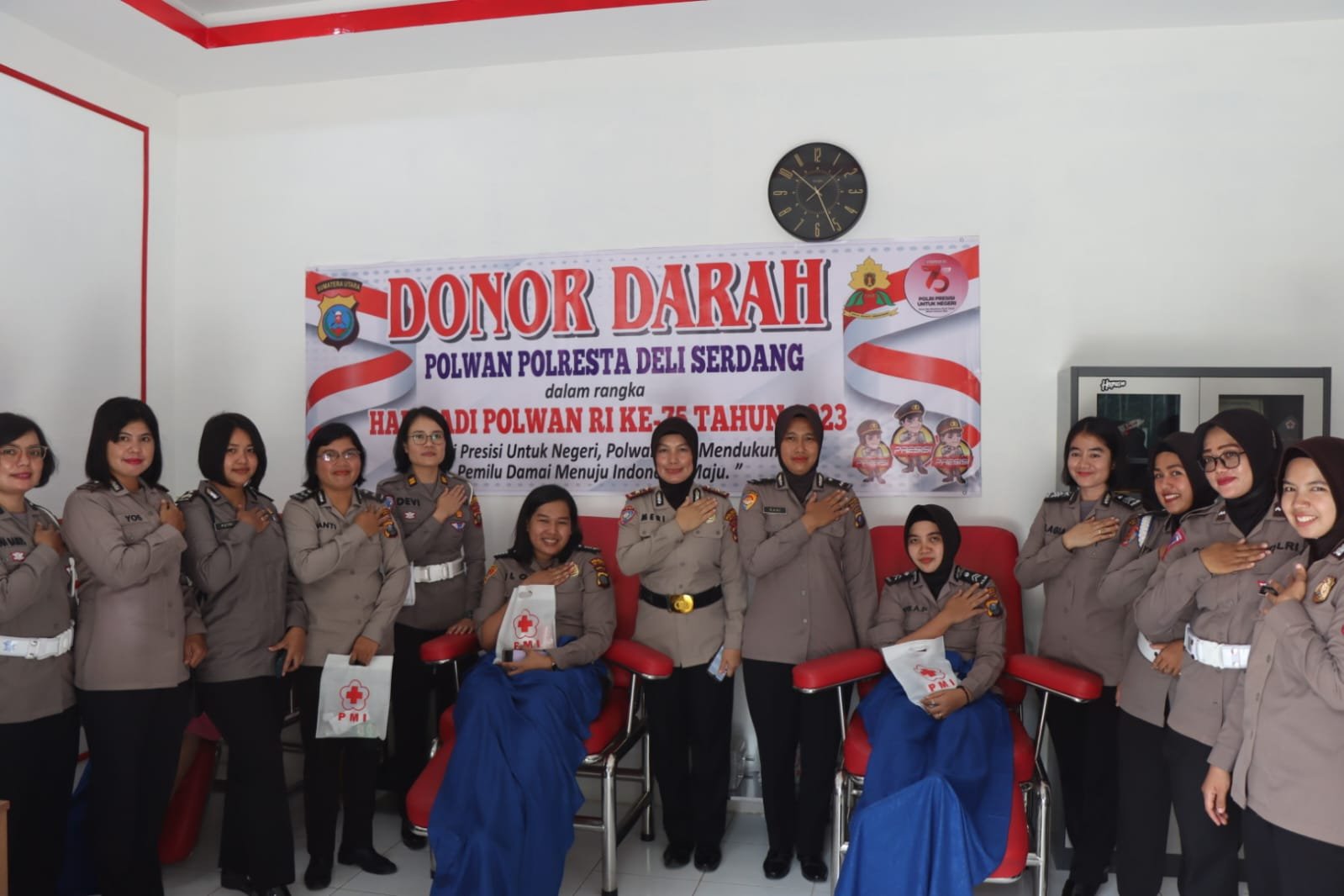 Sambut Hari Jadi Polwan ke 75, Polwan Polresta Deli Serdang Giat Donor Darah