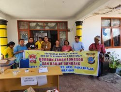 Pama Poldasu SIP AK 52 RAD 2023 Salurkan Tali Asih Korban Bencana Alam Di Desa Simangulampe