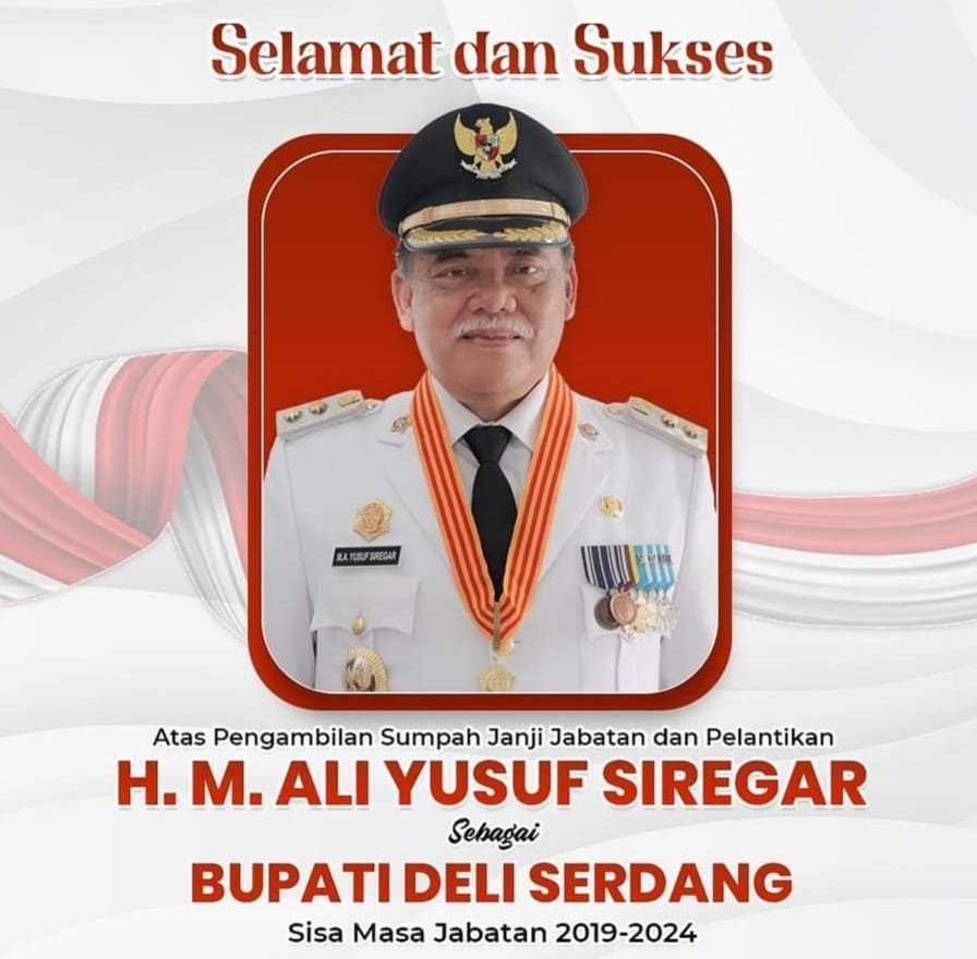 H. M. Ali Yusuf Siregar Dilantik Menjadi Bupati Deli Serdang
