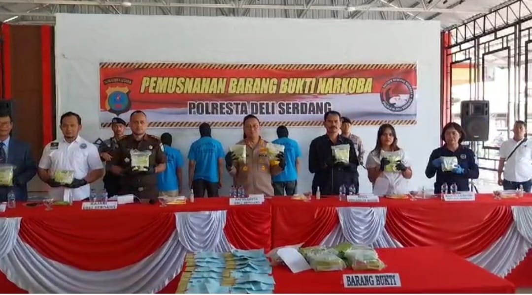 Polresta Deli Serdang Musnakan 14, 460 Kg Shabu