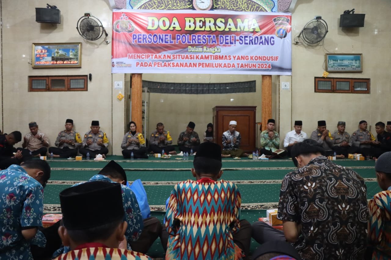 Polresta Deli Serdang Gelar Doa Bersama Untuk Pilkada Damai Dan Sejuk-2024