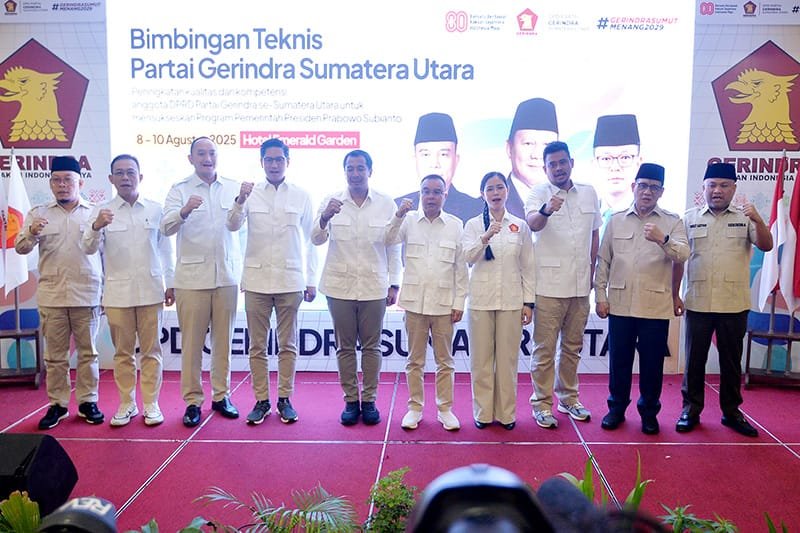 Ketua Harian Gerindra Sufmi Dasco Hadiri Bimtek Partai Gerindra Sumut di Hotel Emerald Garden Medan