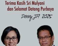 TERIMA KASIH SRI MULYANI DAN SELAMAT DATANG PURBAYA