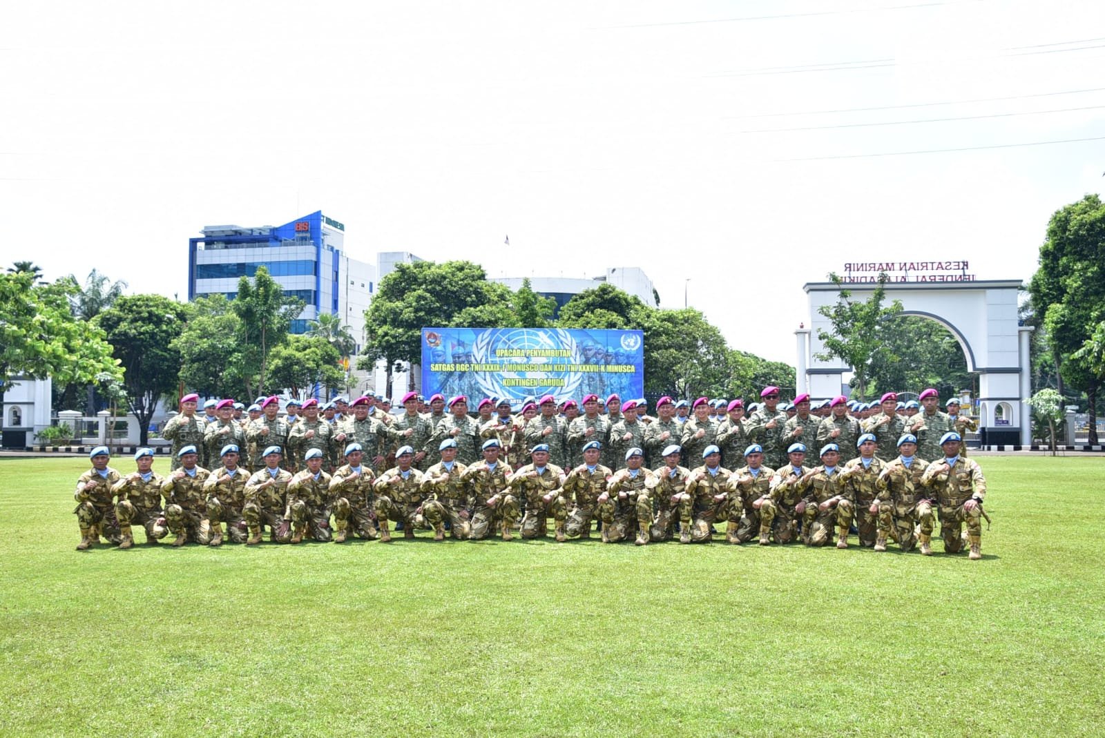Komandan Pasmar 1 Ikuti Upacara Penyambutan Prajurit Usai Bergabung Dalam Misi PBB