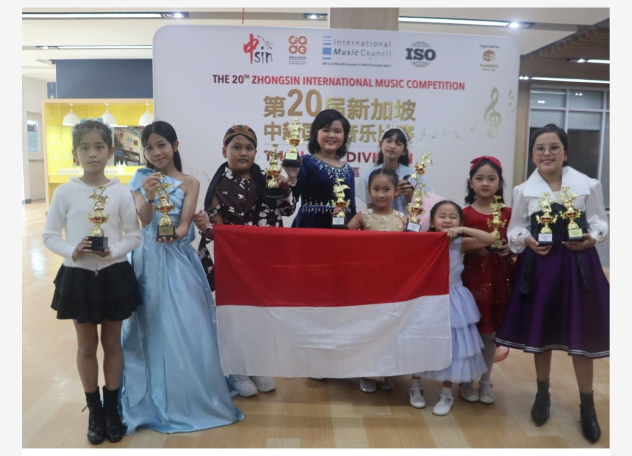 Ashera Guiditta Kesuma meraih Juara 1 dalam kompetisi Vocal anak The 20th Zhongsin International Music Competition 2025 (Other Instruments) (ZIMC Bangkok 2025) Ashera Guiditta Kesuma meraih Juara 1 dalam kompetisi Vocal anak The 20th Zhongsin International Music Competition 2025 (Other Instruments) (ZIMC Bangkok 2025)