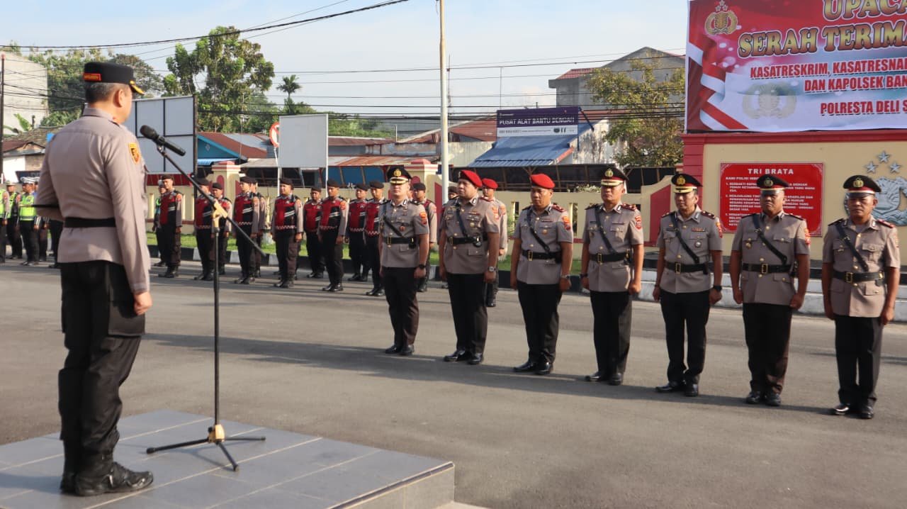 Kapolresta Deli Serdang Pimpin Sertijab Kasat Reskrim, Kasat Res Narkoba, Kasat Samapta dan Kapolsek Bangun Purba Kapolresta Deli Serdang Pimpin Sertijab Kasat Reskrim, Kasat Res Narkoba, Kasat Samapta dan Kapolsek Bangun Purba