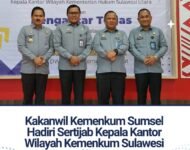 Perkuat Sinergi Antarwilayah, Kakanwil Kemenkum Sumsel Hadiri Sertijab Kakanwil Sulut