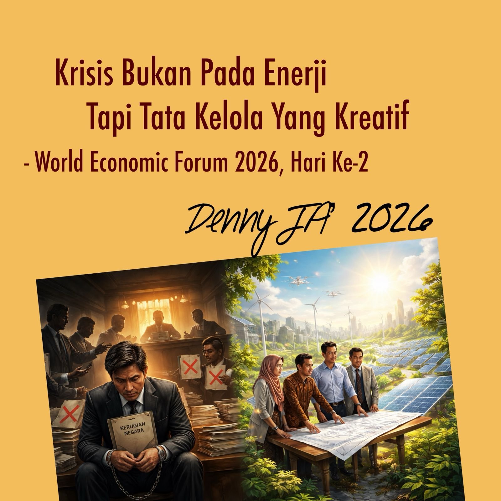 Hari Kedua World Economic Forum 2026 KRISIS BUKAN PADA ENERGI, TAPI TATA KELOLA YANG KREATIF Hari Kedua World Economic Forum 2026 KRISIS BUKAN PADA ENERGI, TAPI TATA KELOLA YANG KREATIF