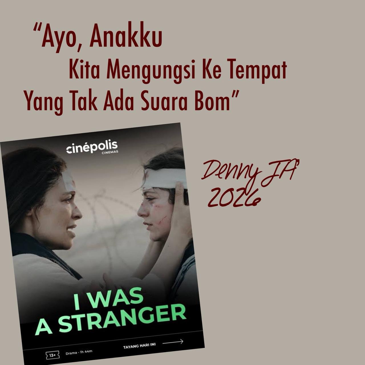 “AYO ANAKKU, KITA MENGUNGSI KE TEMPAT YANG TAK ADA SUARA BOM” “AYO ANAKKU, KITA MENGUNGSI KE TEMPAT YANG TAK ADA SUARA BOM”