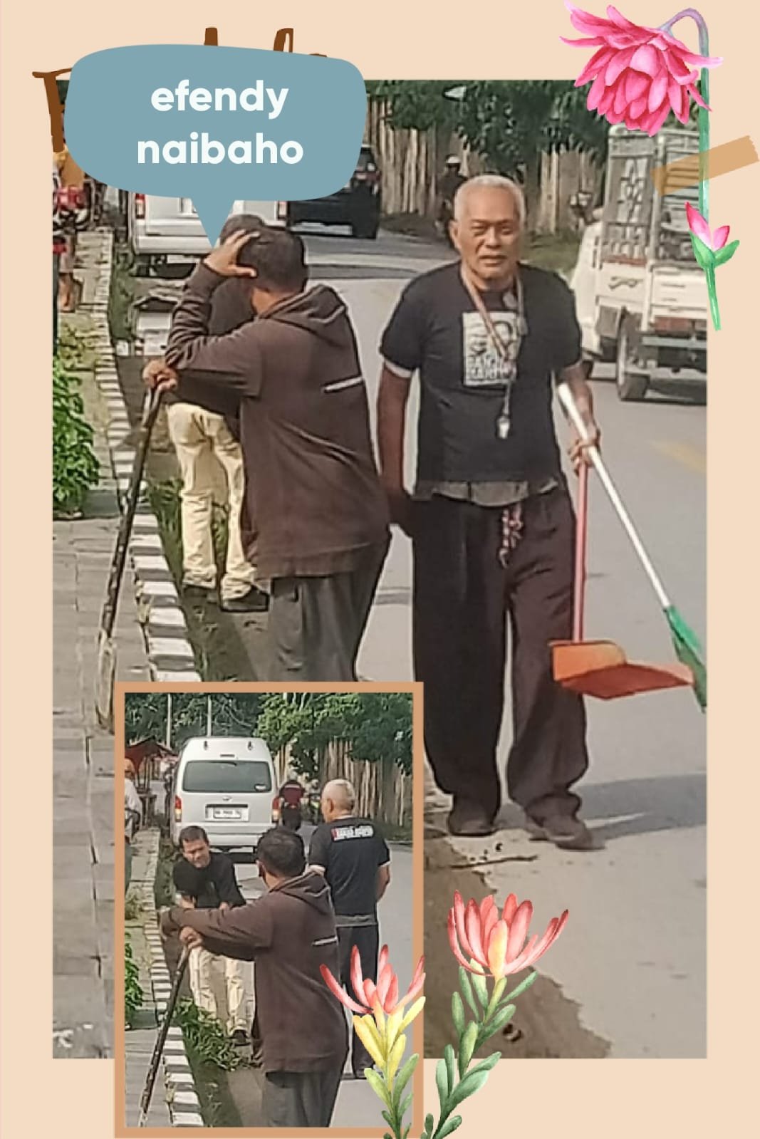 EFENDY NAIBAHO-JURNALIS PEDULI LINGKUNGAN TURUT BERSIH BERSIH LINGKUNGAN DI DESA LUMBAN SUHI SUHI TORUAN