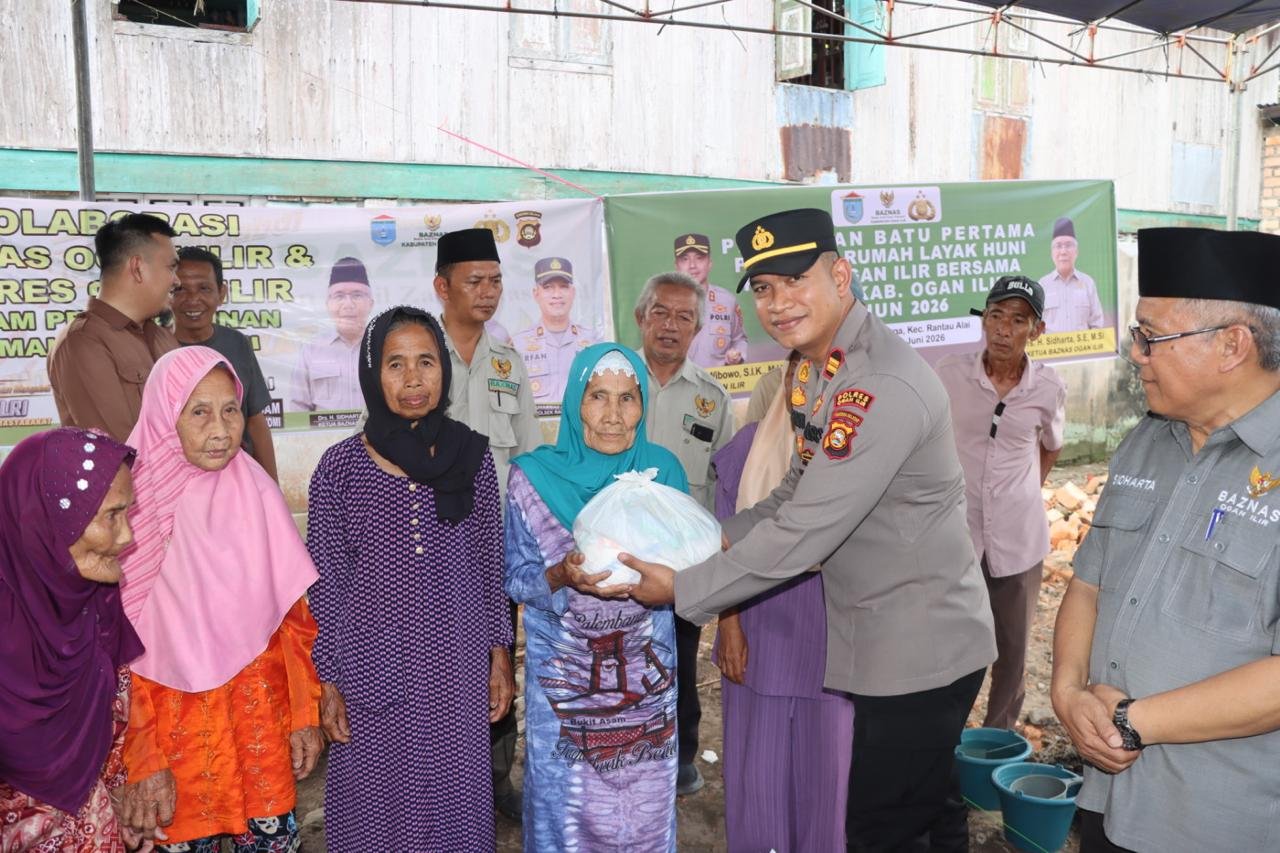 Polres Ogan Ilir dan BAZNAS Kerja Sama: Peletakan Batu Pertama Pembangunan Rumah Layak Huni