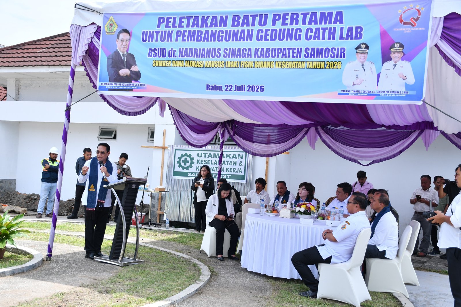 Pembangunan Cathlab RSUD Hadrianus Sinaga Dimulai, Wamenkes RI dan Bupati Samosir Letakkan Batu Pertama Pembangunan Cathlab RSUD Hadrianus Sinaga Dimulai, Wamenkes RI dan Bupati Samosir Letakkan Batu Pertama