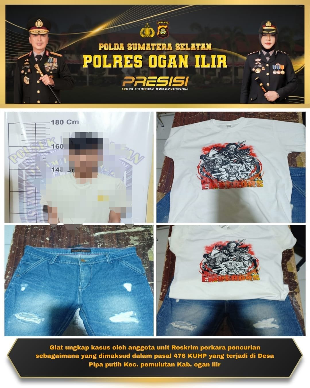 Penegakan HukumTeam Panther Polsek Pemulutan Polres Ogan ilir Berhasil Ungkap Kasus Pencurian, Pelaku Diamankan Penegakan HukumTeam Panther Polsek Pemulutan Polres Ogan ilir Berhasil Ungkap Kasus Pencurian, Pelaku Diamankan