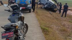 Gerak Cepat Pol PP Beri Pertolongan, Mobil Dinas Kadis PPPAPPKB Ogan Ilir Alami Kecelakaan Tunggal