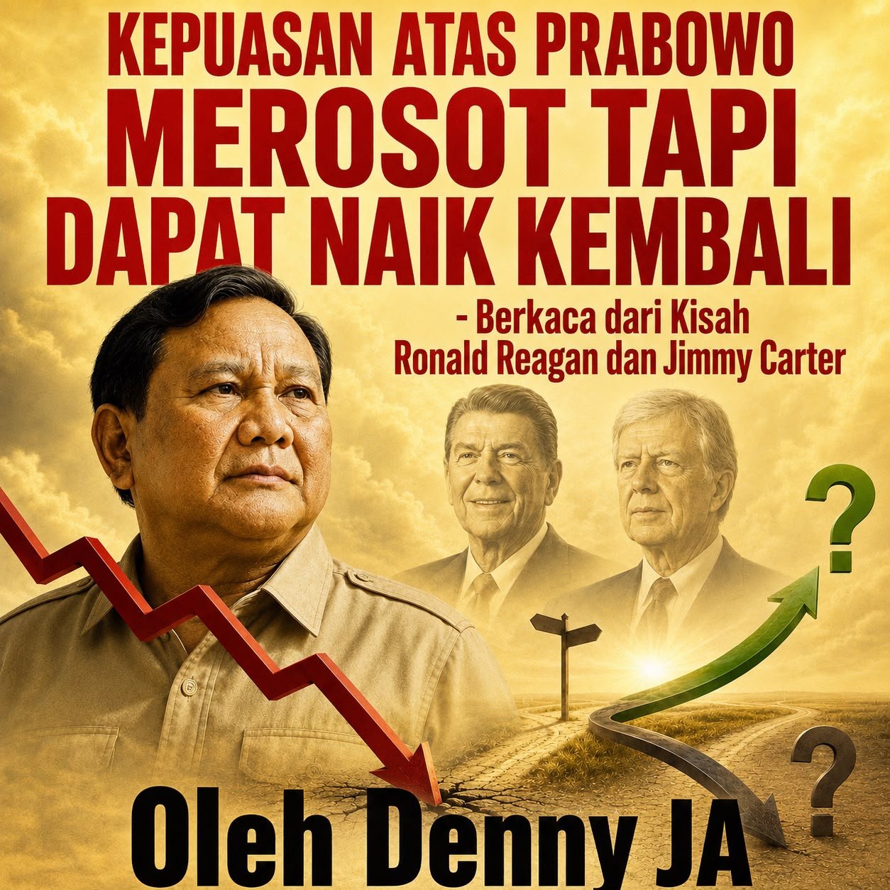 KEPUASAN ATAS PRABOWO MEROSOT TAPI DAPAT NAIK KEMBALI